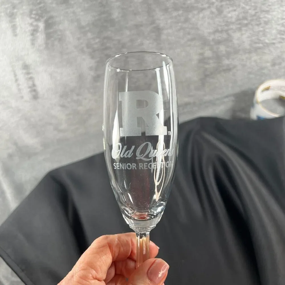 RUTGERS 2010 champagne flutes Senior Reception Old Queens College Alumni N J